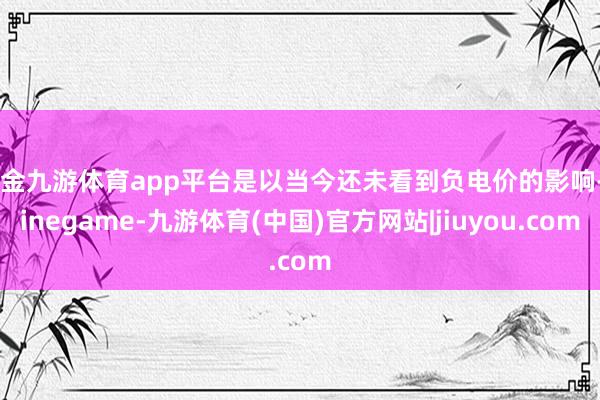 现金九游体育app平台是以当今还未看到负电价的影响-Ninegame-九游体育(中国)官方网站|jiuyou.com